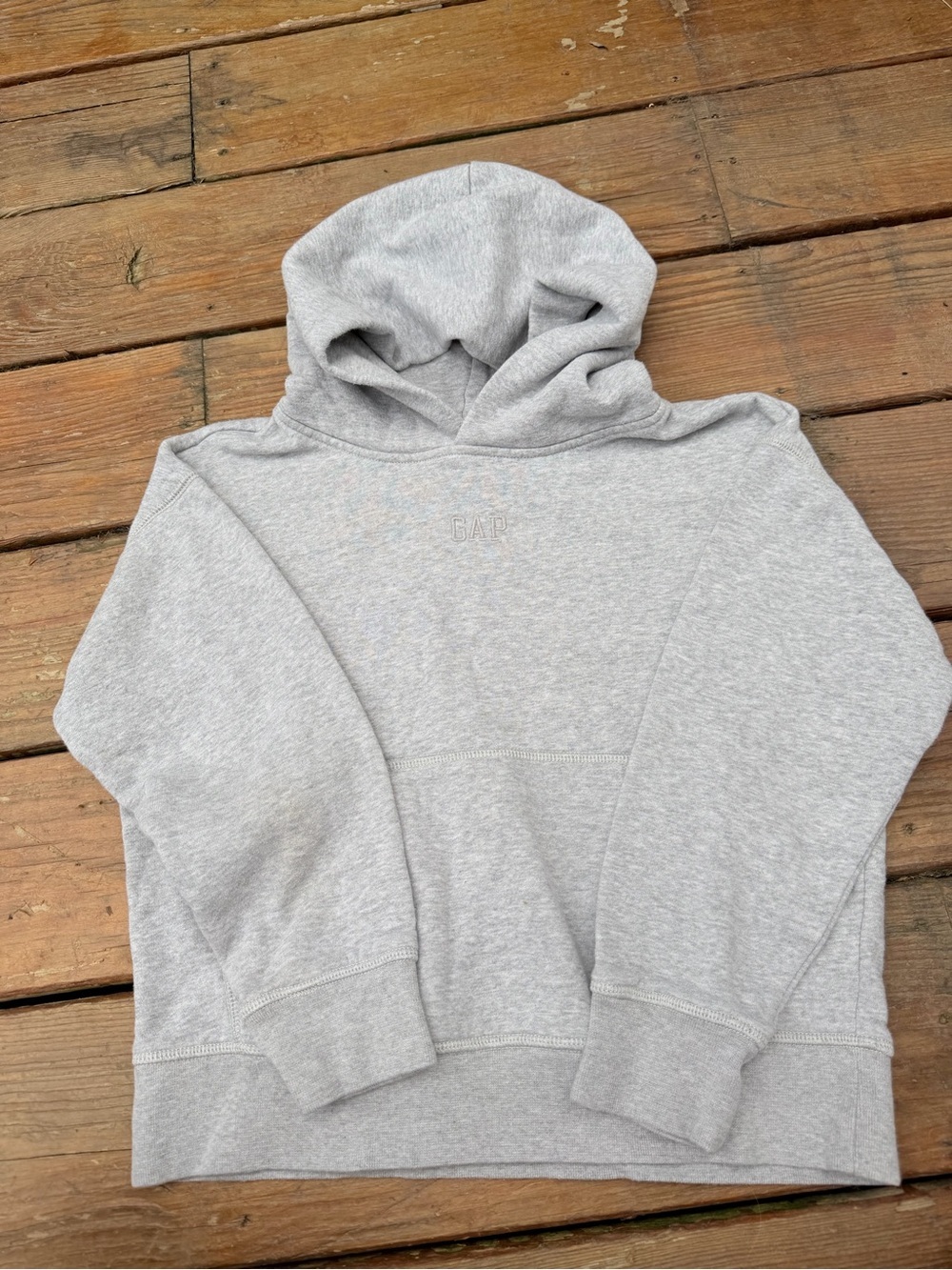 GAP Kid’s Light Gray Hooded Sweatshirt M 8